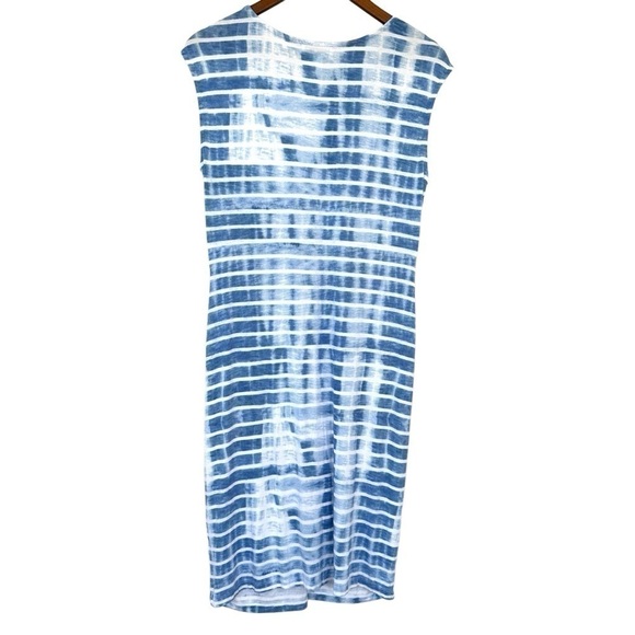 Liz Claiborne popover dress, sleeves, crew neck,  stretchy knit fabric, midi - Picture 11 of 14